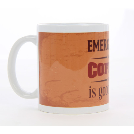 Cana cu mesaj emergency coffee, ceramica, 250 ml
