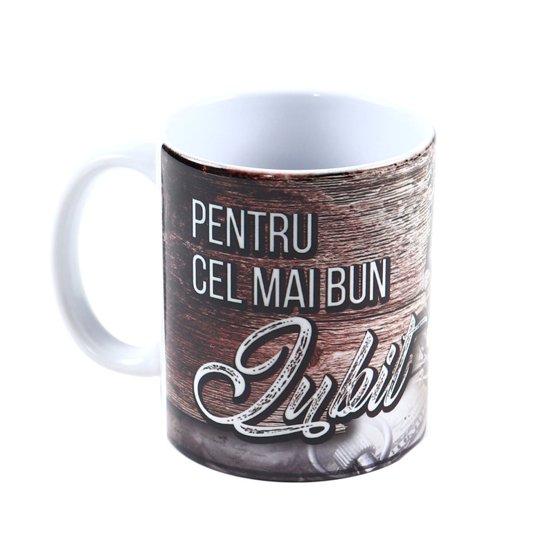 Cana cu mesaj, Pentru cel mai bun iubit, ceramica, multicolor, 330 ml
