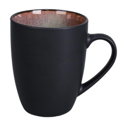 Cana D4111, portelan, negru + maro, 360 ml