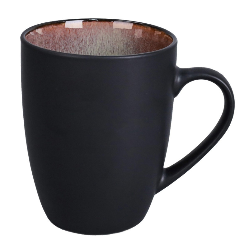 Cana D4111, portelan, negru + maro, 360 ml