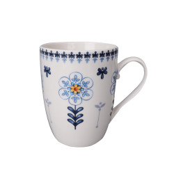 Cana EP3707, portelan, alb + albastru, 300 ml