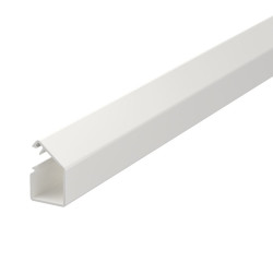 Canal cablu mini WDK 6150284, 12.5 x 12.5 mm, cu folie adeziva si capac rabatabil, alb, PVC