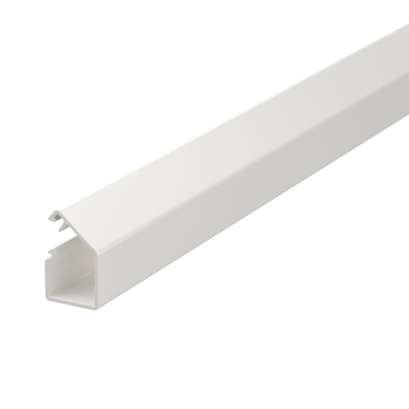 Canal cablu mini WDK 6150284, 12.5 x 12.5 mm, cu folie adeziva si capac rabatabil, alb, PVC