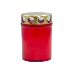 Candela decorativa M5ECO, plastic + capac metal, h 8.5 cm, timp ardere 20 ore, rosu