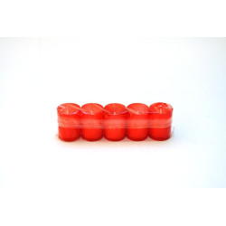 Candela tip 3-15H-5B, plastic, h 5 cm, rosu, set 5 bucati