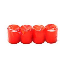 Candela tip 5-40H-4, plastic, h 5.8 cm, rosu, 4 bucati/set