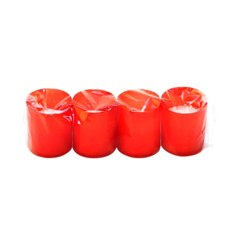 Candela tip 5-40H-4, plastic, h 5.8 cm, rosu, 4 bucati/set