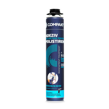 Adeziv poliuretanic pentru polistiren Compakt, aplicare cu pistol, interior / exterior, 750 ml