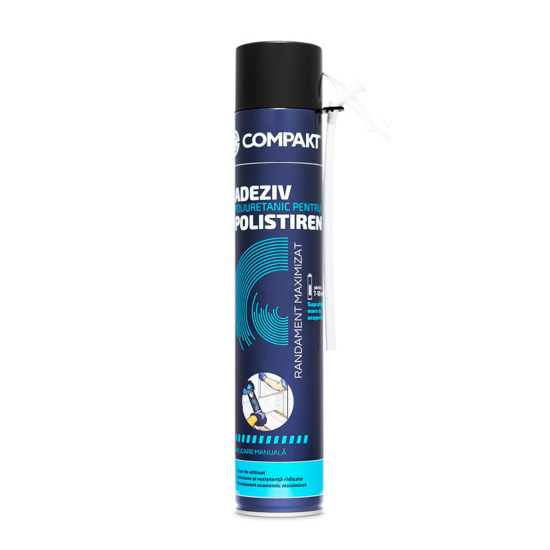 Adeziv poliuretanic pentru polistiren Compakt, aplicare manuala, interior / exterior, 750 ml Adeziv poliuretanic pentru polistiren Compakt, aplicare manuala, interior / exterior, 750 ml