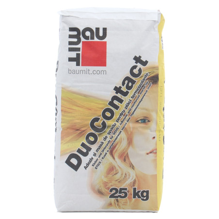 Adeziv si masa pe spaclu pentru placi termoizolante Baumit DuoContact, interior / exterior, 25 kg