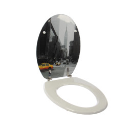 Capac WC din MDF, Kadda KT - 134MD18, model New York, inchidere standard, 370 x 434 mm
