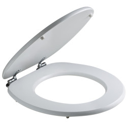 Capac WC din MDF, Savini Due Cwathqo, alb mat, inchidere standard, 371 x 441 mm