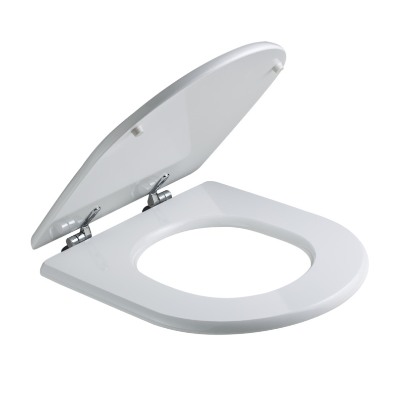 Capac WC, din MDF, Savini Due Esedra, alb, lucios, inchidere standard, 355 x 420 mm