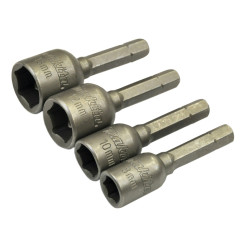 Capete chei tubulare, magnetice, profil hexagonal interior, Makita B-57554, 1/4 inch, 8 - 13 mm, set 4 bucati