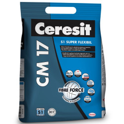 Adeziv super - flexibil pentru gresie si faianta Ceresit CM 17, interior / exterior, gri, 5 kg