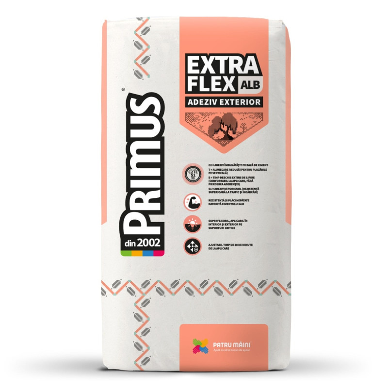 Adeziv super - flexibil pentru placari critice Primus, exterior, alb, 25 kg