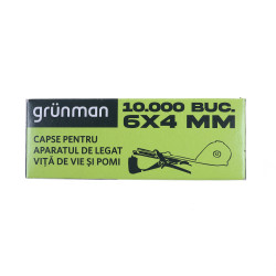 Capse pentru aparat de legat vie / pomi Grunman, metal, 10000 buc/cutie