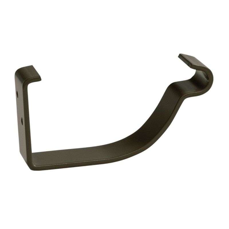 Carlig combi jgheab pentru sistem pluvial, Bilka, metalic, maro inchis (RAL 8019), lucios, 125 mm Carlig combi jgheab pentru sistem pluvial, Bilka, metalic, maro inchis (RAL 8019), lucios, 125 mm