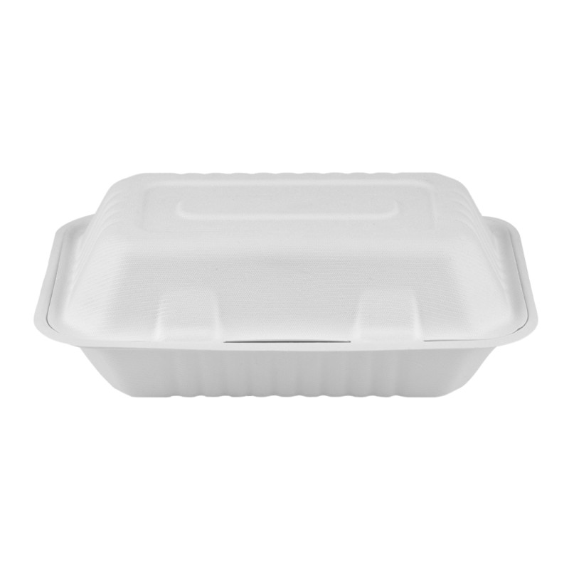 Caserole din trestie de zahar, Biodeck, albe, 23 x 15 cm, set 25 bucati