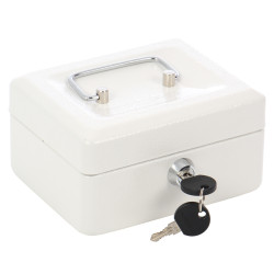 Caseta valori Burg Wachter CB 2, cheie, din otel, alb, 150 x 120 x 80 mm