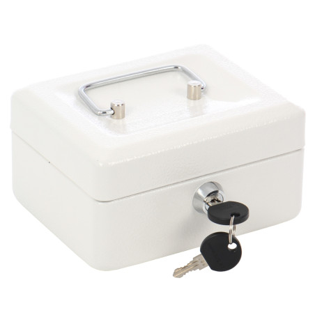 Caseta valori Burg Wachter CB 2, cheie, din otel, alb, 150 x 120 x 80 mm