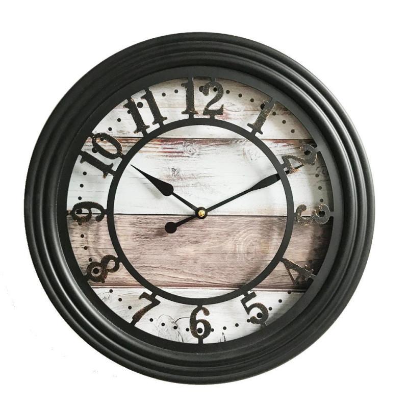 Ceas de perete 19KL1020, analog, rotund, metalic, multicolor, 38 cm
