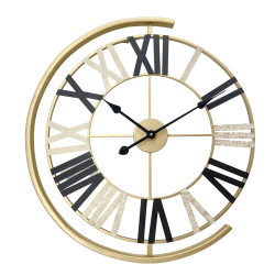 Ceas de perete GH61022, analog, rotund, metal, auriu, 60 cm