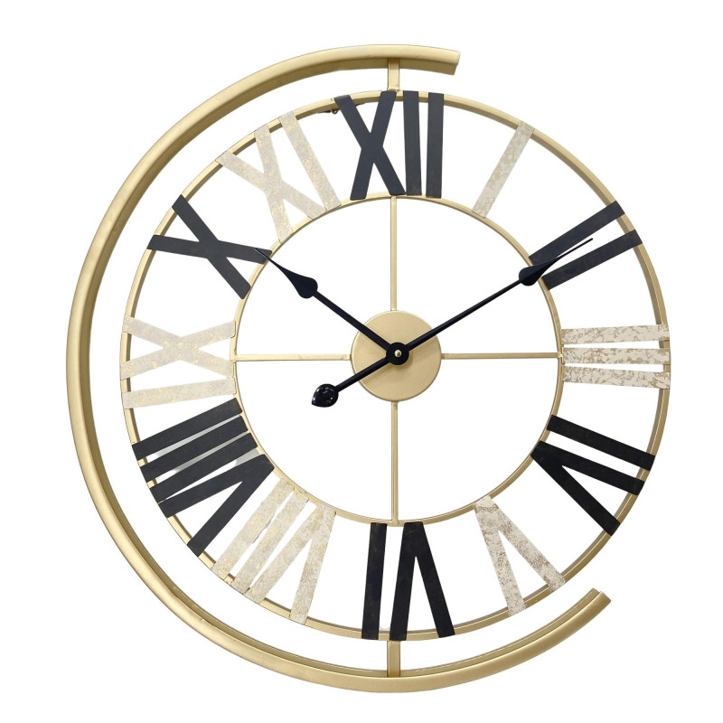 Ceas de perete GH61022, analog, rotund, metal, auriu, 60 cm