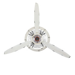 Ceas de perete KLM6004, analog, forma elice, metal, alb, 67 cm