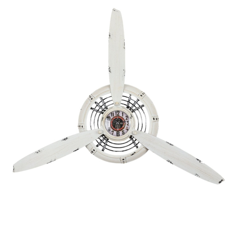 Ceas de perete KLM6004, analog, forma elice, metal, alb, 67 cm
