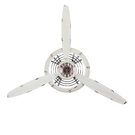 Ceas de perete KLM6004, analog, forma elice, metal, alb, 67 cm