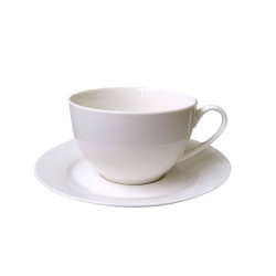 Ceasca si farfurioara cafea 3CUS220A, portelan, alb, 220 ml