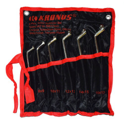 Chei inelare duble, cotite, Kronus, 6 - 17 mm, set 6 bucati