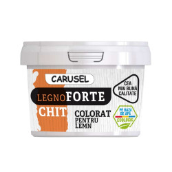 Chit acrilic colorat pentru lemn, Carusel, interior / exterior, castan, 0.4 kg