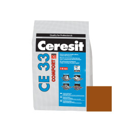 Chit de rosturi gresie si faianta Ceresit CE 33, siena,  interior, 5 kg
