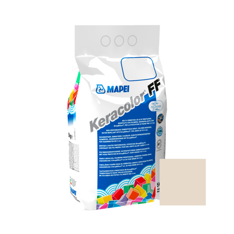 Chit de rosturi gresie si faianta Mapei Keracolor FF, 130 jasmine, interior / exterior, 5 kg