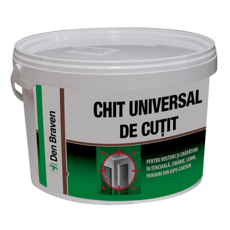 Chit universal de cutit, acrilic, Den Braven, interior, alb, 0.4 kg