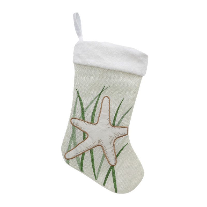 Cizmulita Craciun, alb + verde + crem, 53 cm, SY21SP-03041