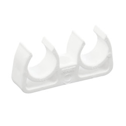 Clema dubla suport teava PPR, D 25 mm, alb
