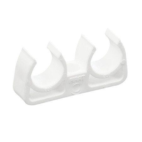 Clema dubla suport teava PPR, D 25 mm, alb