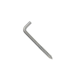 Agatator tip L, cu filet, pentru lemn, din otel, zincat alb, M6 x 80 x 19 mm